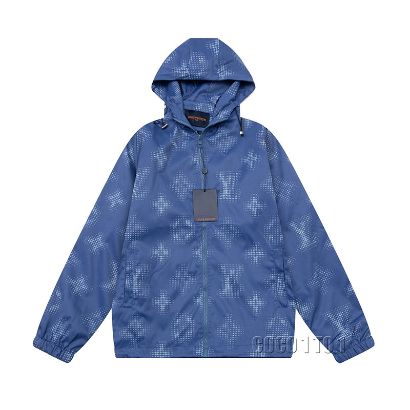 Louis Vuitton Hooded Windbreaker Jacket Blue