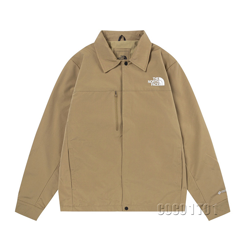 The North Face Soft Shell Jacket Couple Outdoor Windproof and Water-Resistant Jacket Khaki