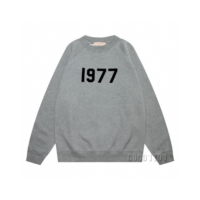 FEAR OF GOD ESSENTIALS Cotton Loose Fit Crewneck Sweatshirt 1977 Series Dark Gray
