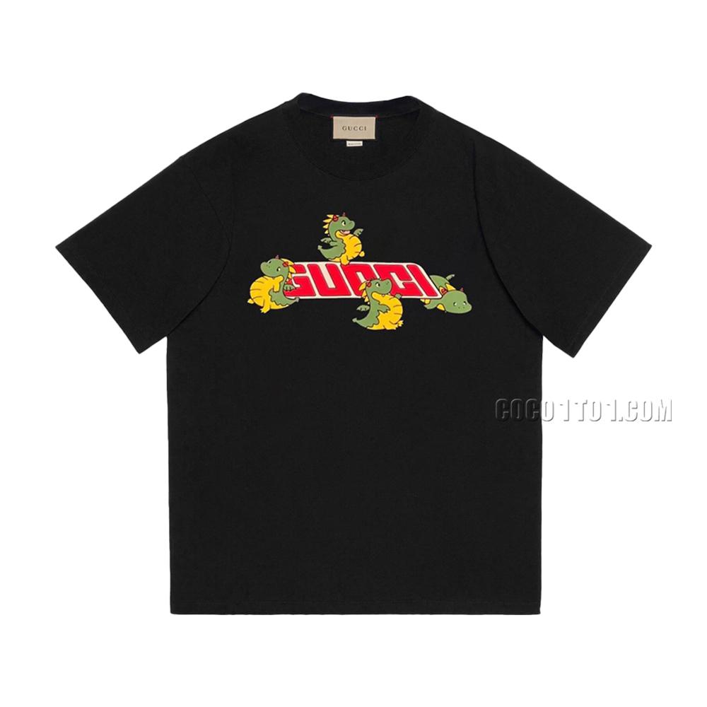 Gucci Spring/Summer Year of the Dragon Little Dinosaur Letter Printed Short Sleeve T-shirt N42301