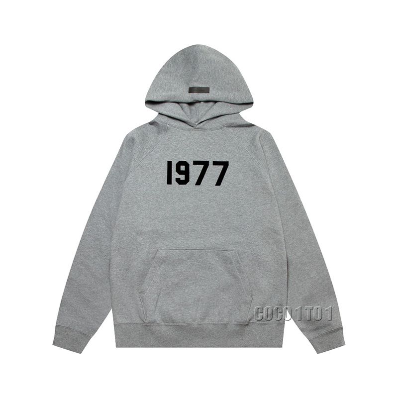 FEAR OF GOD ESSENTIALS Cotton Loose Fit Pullover Hoodie 1977 Series Dark Gray