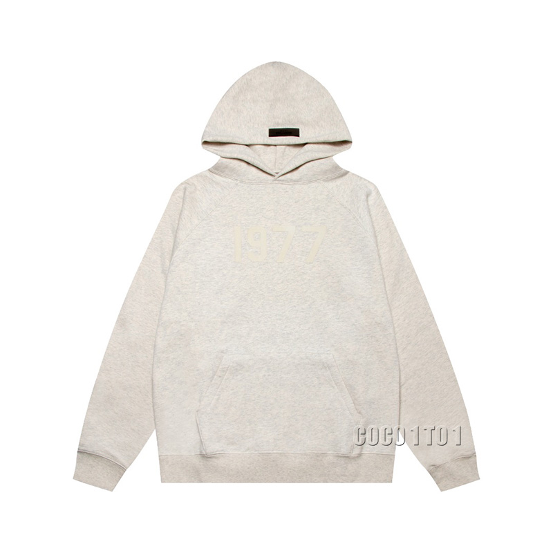 FEAR OF GOD ESSENTIALS Cotton Loose Fit Pullover Hoodie 1977 Series Gray
