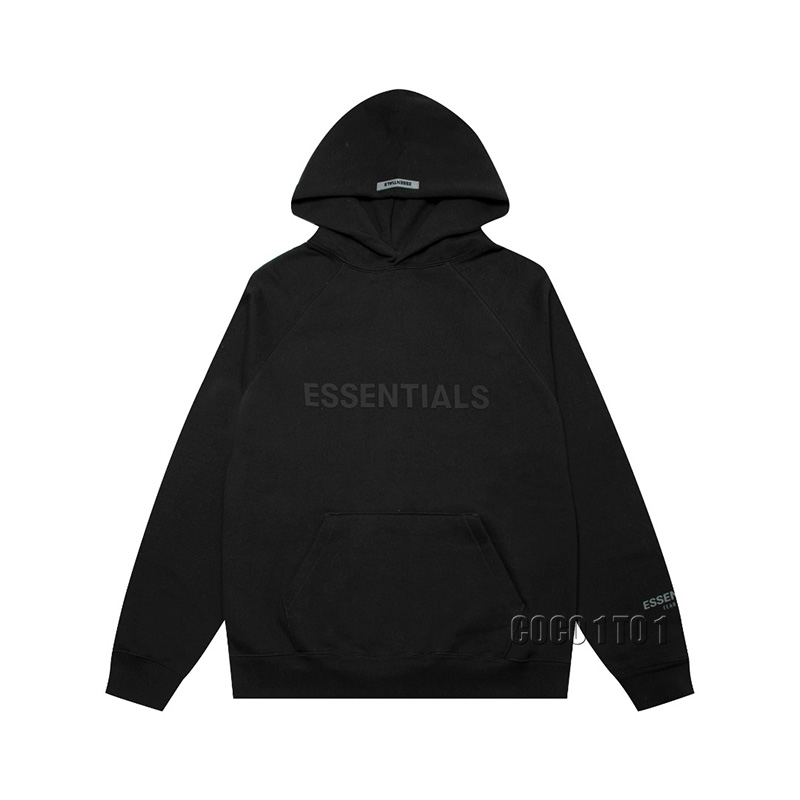 FEAR OF GOD ESSENTIALS Letter Logo on Chest Pullover Hoodie Blue-Black