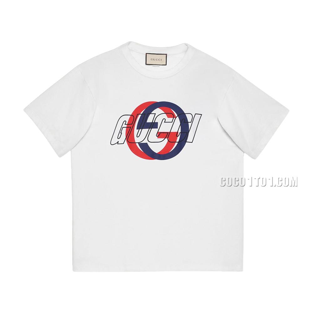 Gucci Spring/Summer Signature Double G Overlapping Letter Printed Short Sleeve T-shirt N42301