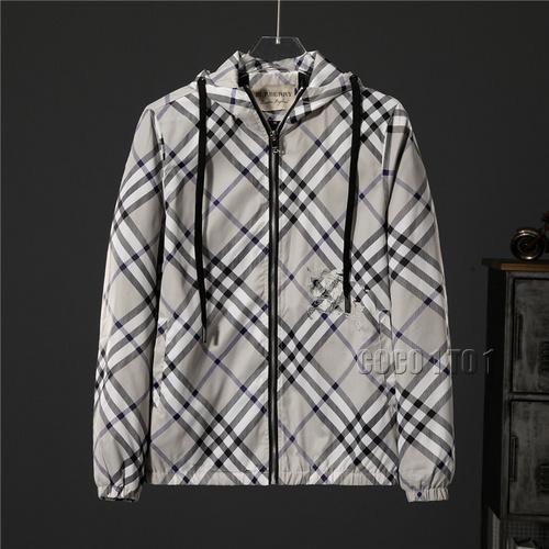 Burberry Check Print Hooded Jacket in Beige