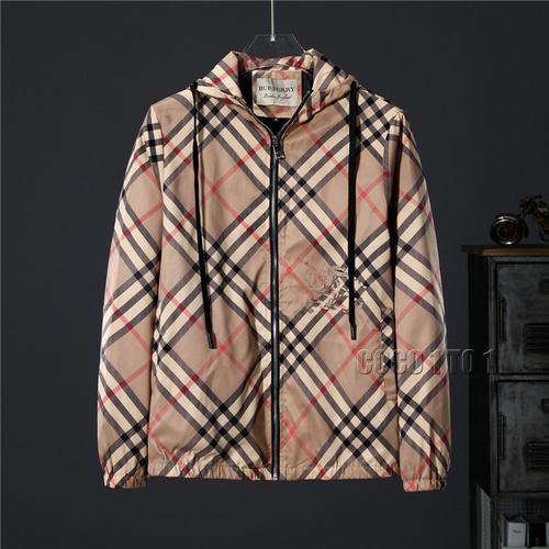Burberry Check Print Hooded Jacket in Brown