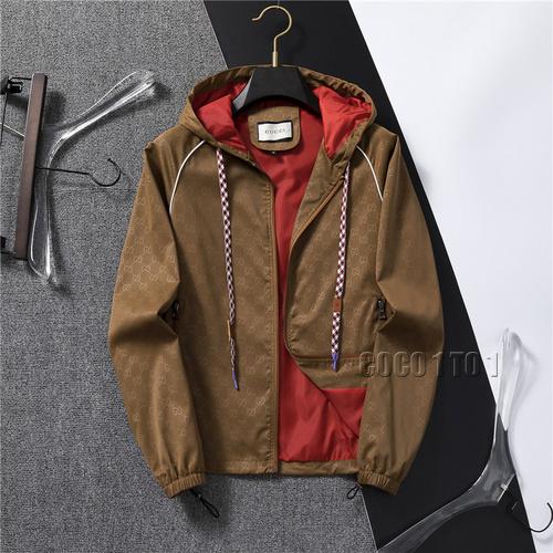 GUCCI Hooded Trench Jacket in Brown