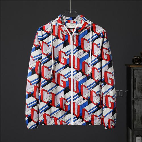 GUCCI Repeated Pattern Hooded Jacket in White