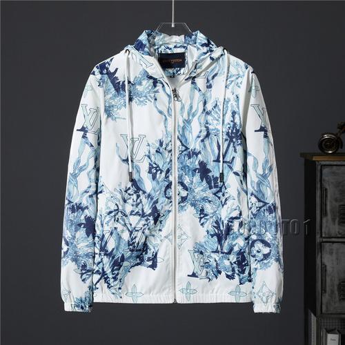 Louis Vuitton Blue Pattern Print Hooded Jacket