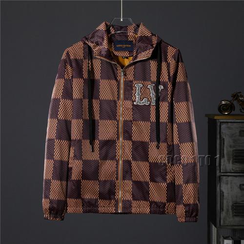 Louis Vuitton Check Print Hooded Jacket in Coffee