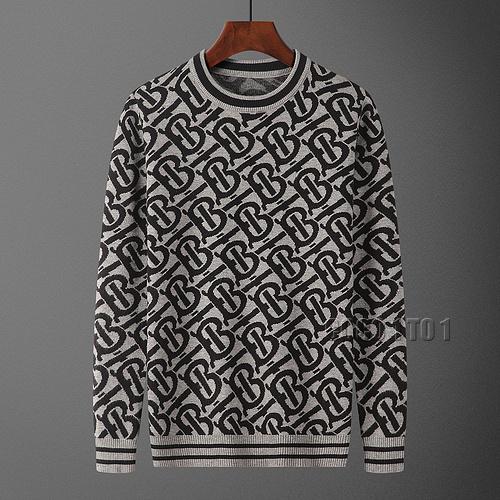 Burberry Full Tilted Logo Crew Neck Sweater in Gray