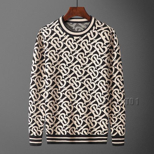 Burberry Full Tilted Logo Crew Neck Sweater in Khaki