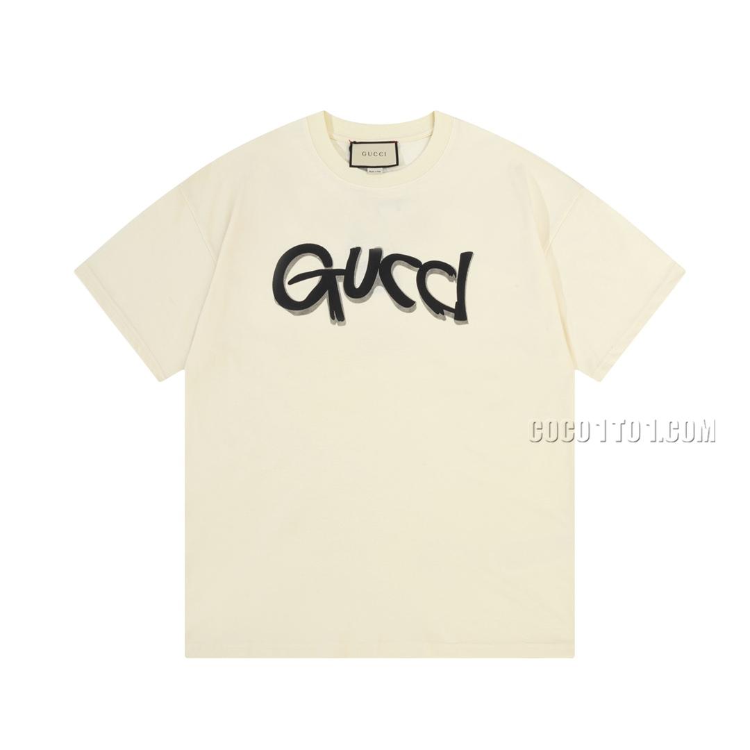 Gucci Classic Bestseller Digital Foam Graffiti Letter Logo Short Sleeve T-shirt N42301