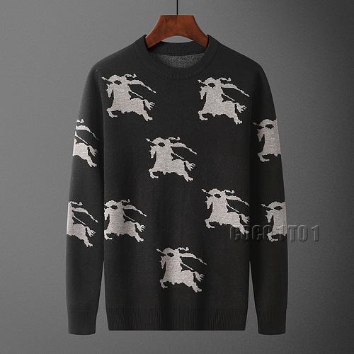 Burberry Knight Logo Crew Neck Sweater in Black