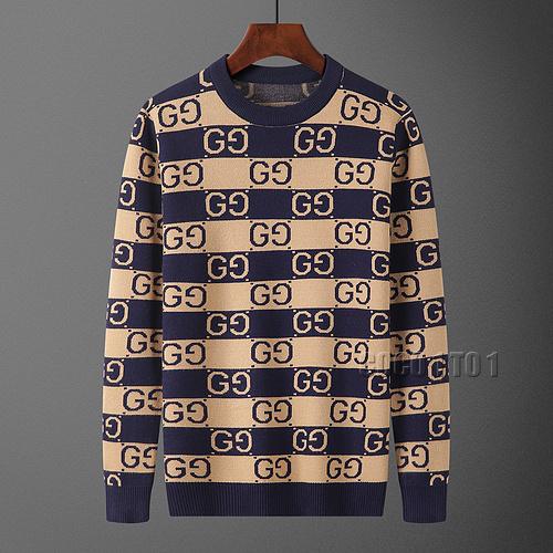 Gucci Full Logo Fashion Crew Neck Sweater in Black