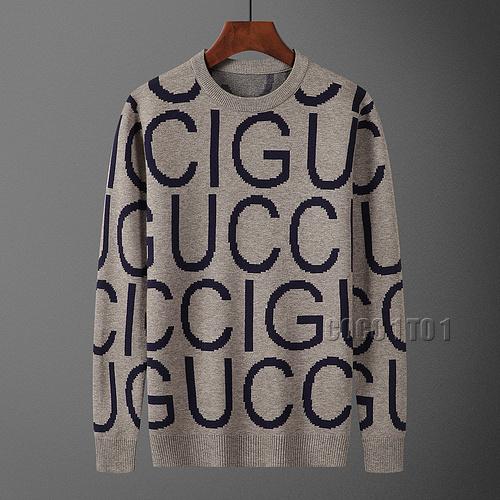 Gucci Full Text Crew Neck Sweater in Gray