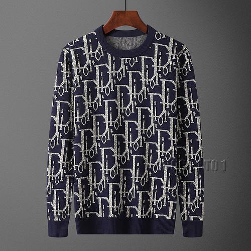 Dior Fashion Crew Neck Sweater in Navy Blue