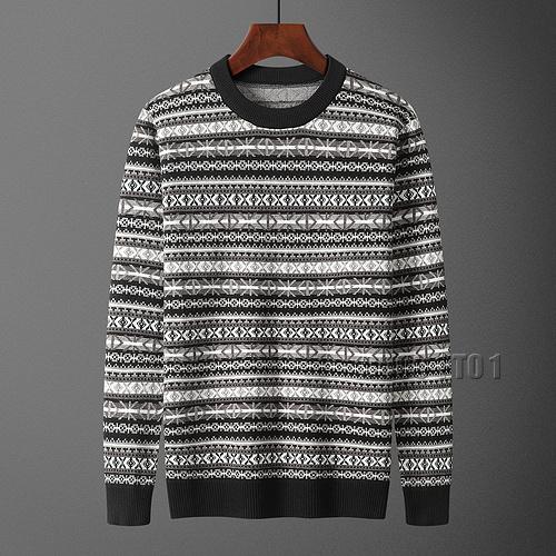 Dior Striped Crew Neck Sweater in Black