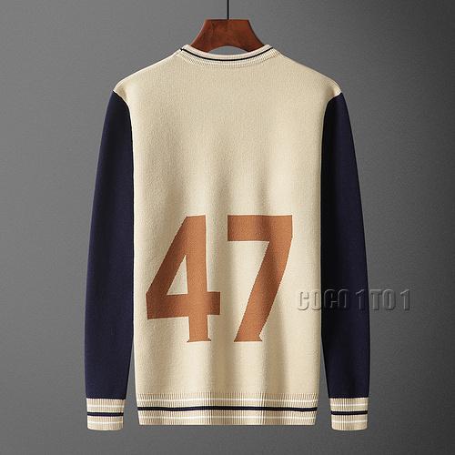 Dior Text 47 Fashion Crew Neck Sweater in Khaki