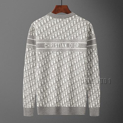 Dior Text Behind Fashion Crew Neck Sweater in Gray