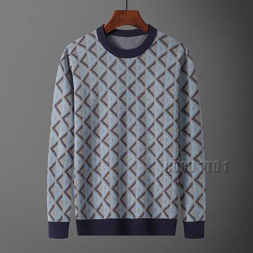 Dior Triangle Pattern Crew Neck Sweater in Blue