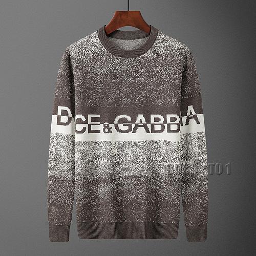 DOLCE&GABBANA Granular Gradient Crew Neck Sweater in Gray