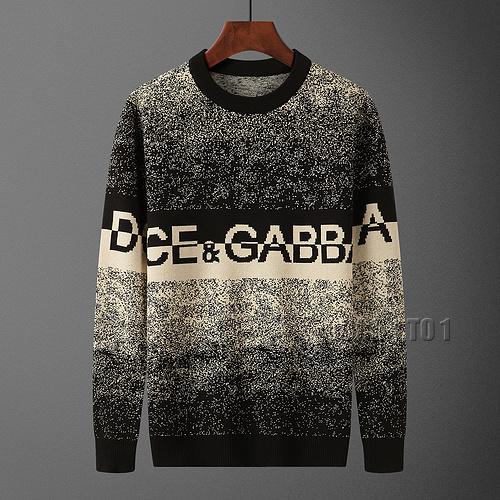 DOLCE&GABBANA Granular Gradient Crew Neck Sweater in Gray