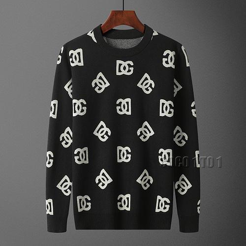 DOLCE&GABBANA Large Logo Crew Neck Sweater in Black