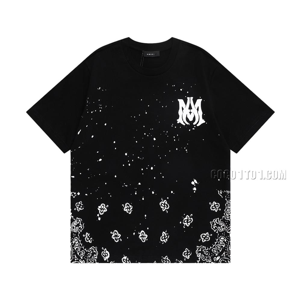Amiri Cashew Flower Embossed Short Sleeve T-shirt NAMIRI42302