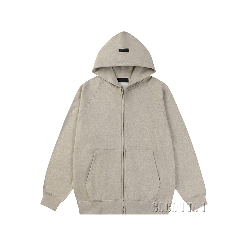 FEAR OF GOD ESSENTIALS Double-Line Silicone Logo Hooded Sweatshirt Deep Heather Gray