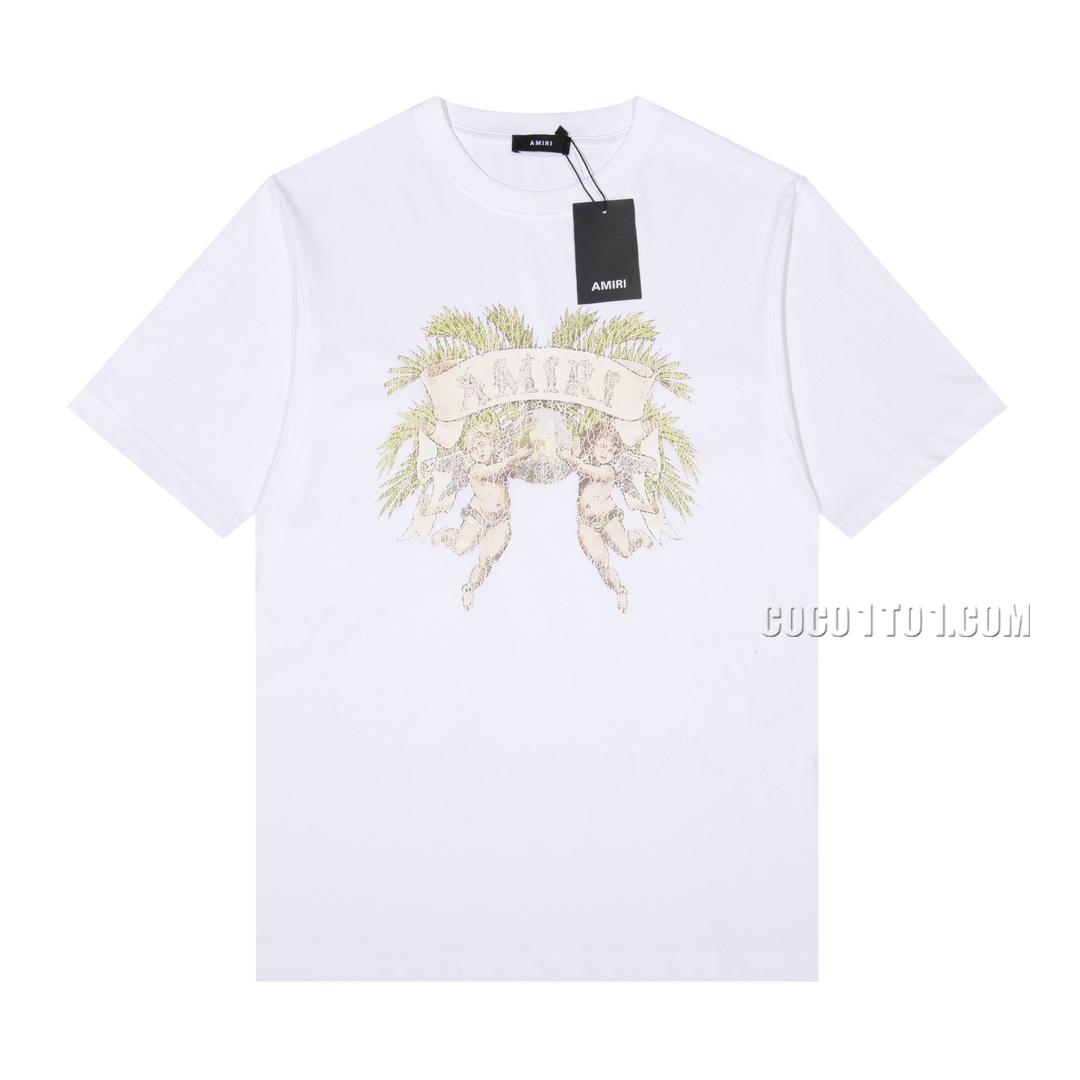 Amiri Angel Letter Design Cracked Seam Short Sleeve NAMIRI42302