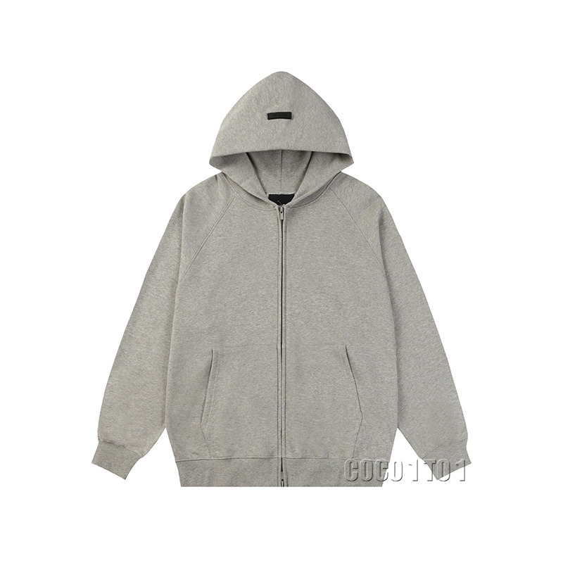FEAR OF GOD ESSENTIALS Double-Line Silicone Logo Hooded Sweatshirt Smoky Gray