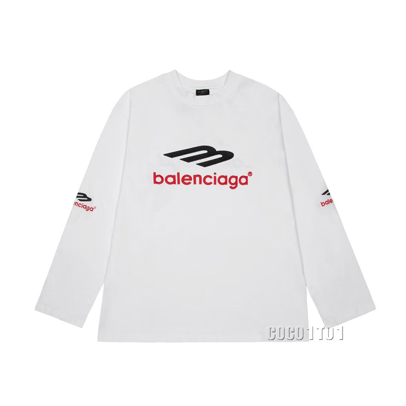 Balenciaga Embroidered M Logo Letter Sleeve T-Shirt