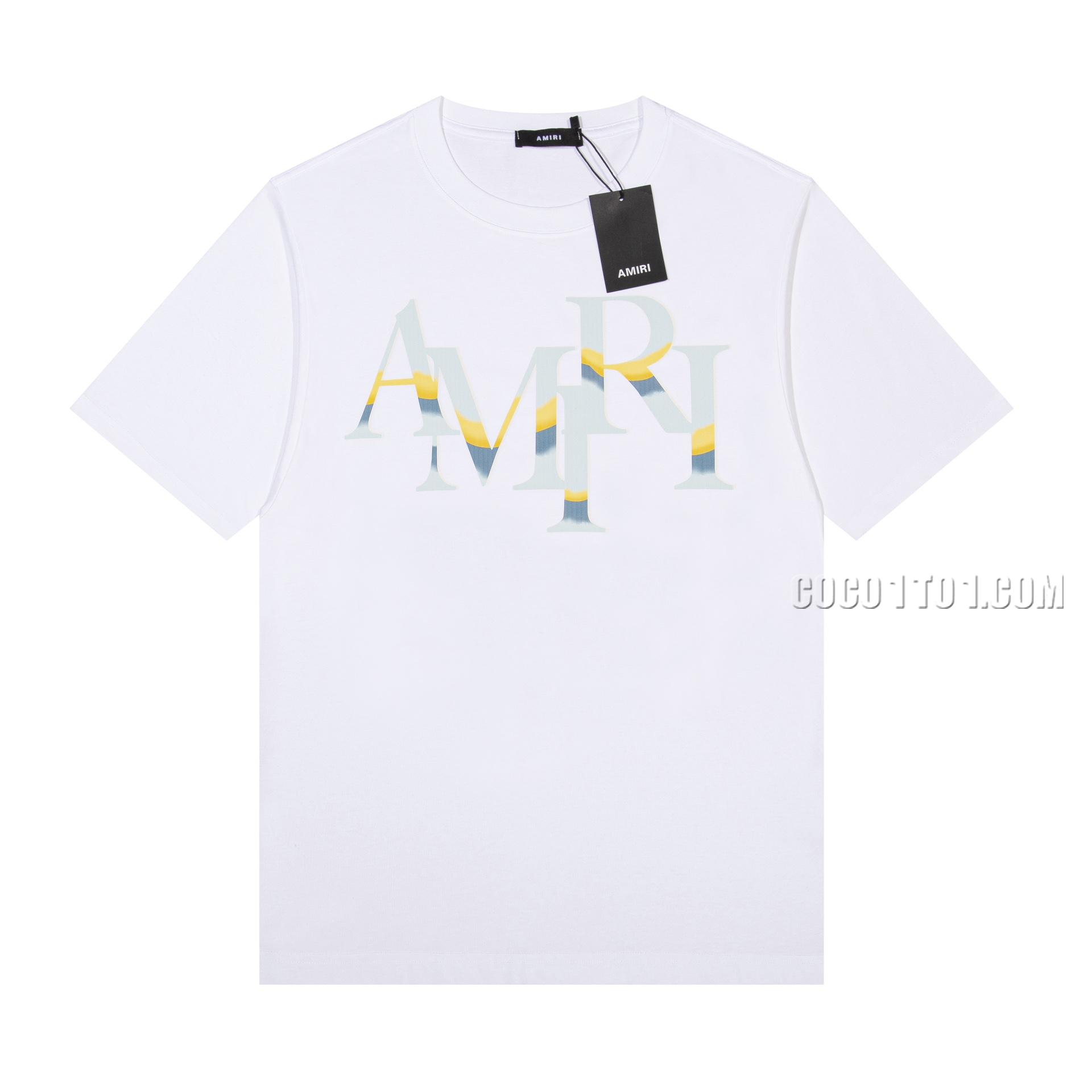 Amiri Angel Letter Design Cracked Seam Short Sleeve NAMIRI42302