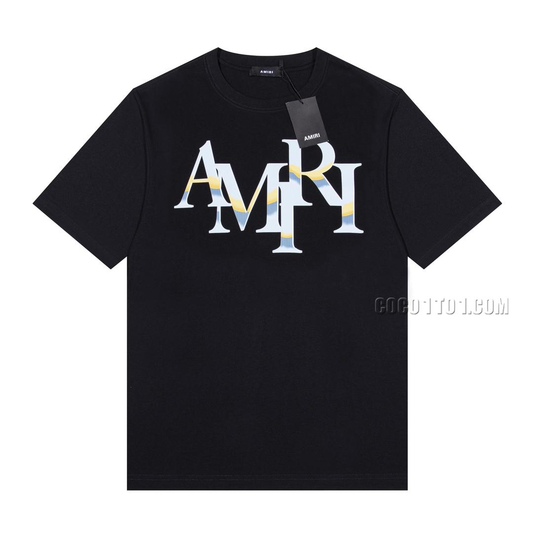 Amiri Angel Letter Design Cracked Seam Short Sleeve NAMIRI42302