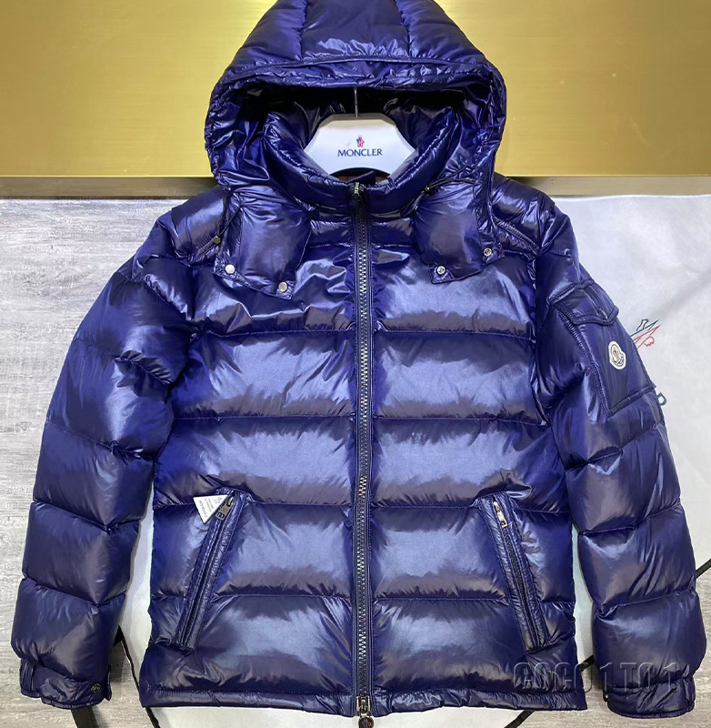MONCLER MAYA Sleeve Badge Pocket Down Jacket Blue