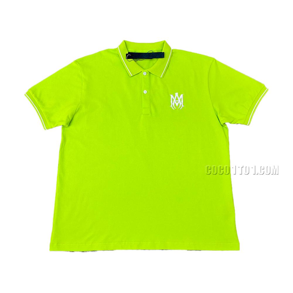 AMIRI fluorescent green polo bead short-sleeved T-shirt