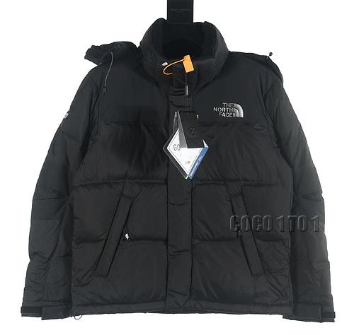 The North Face Color Block Zipper Hooded Down Jacket Black