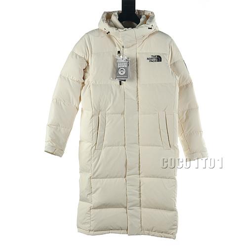 The North Face Long Hooded Down Jacket White