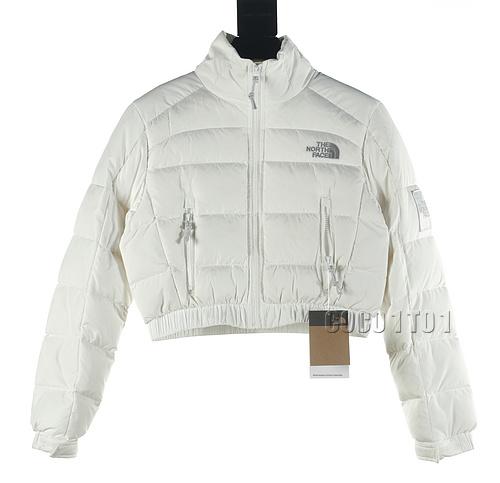 The North Face Women's High Waist Checkered Short Spliced Down Jacket White