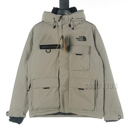 The North Face Multi-Pocket Utility Hooded Down Jacket Gray Green