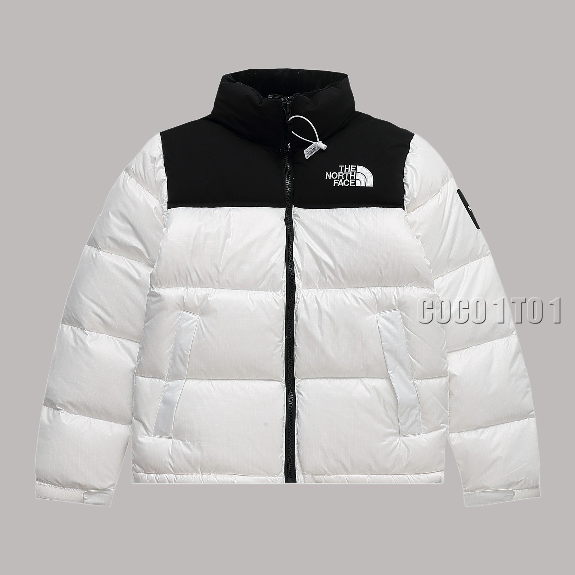 The North Face Large Checkered Sleeve Mark Down Jacket White