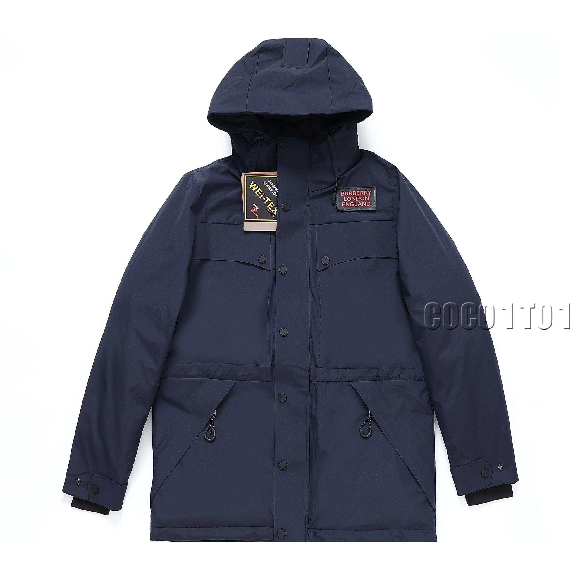Burberry Waterproof Hooded Down Jacket Blue
