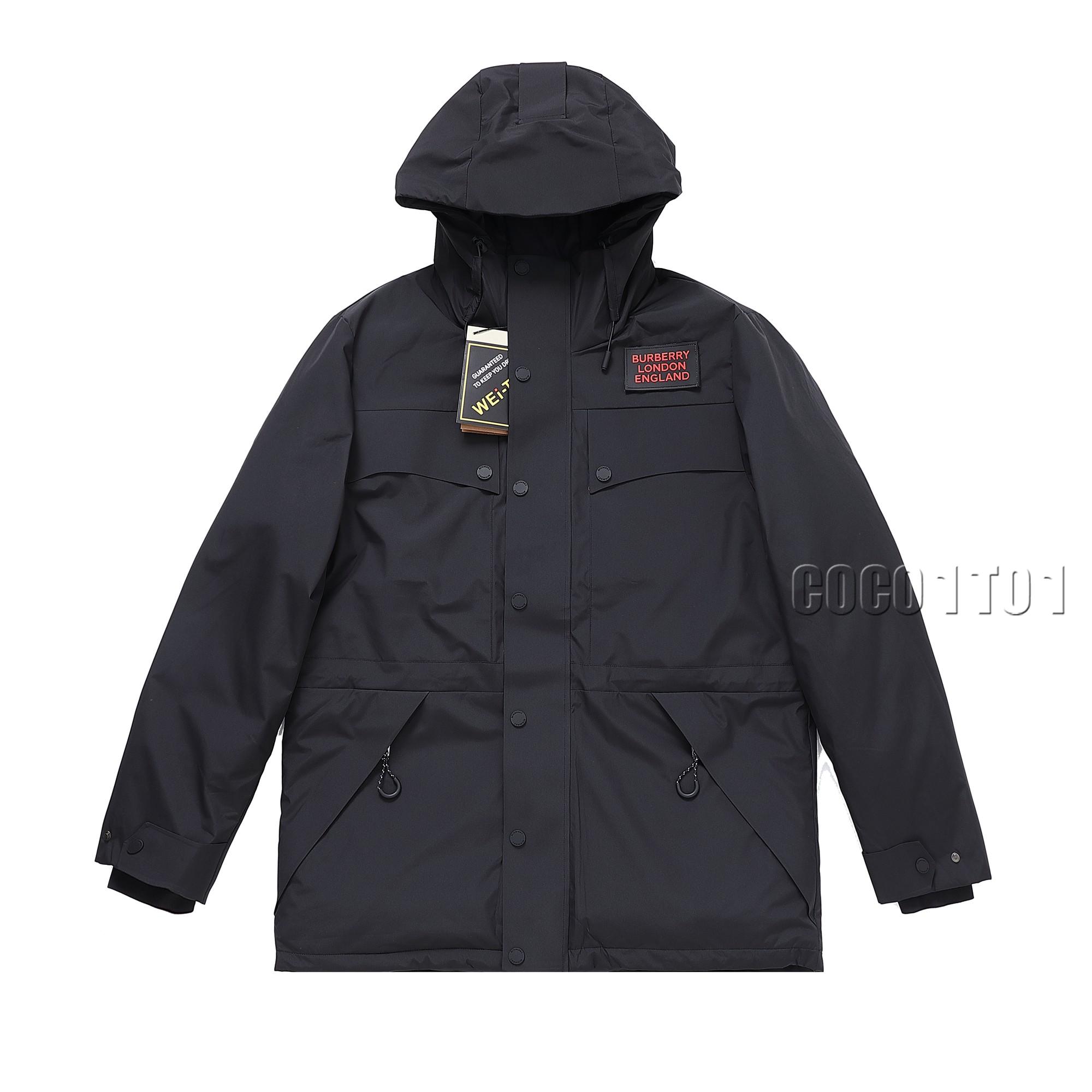Burberry Waterproof Hooded Down Jacket Black