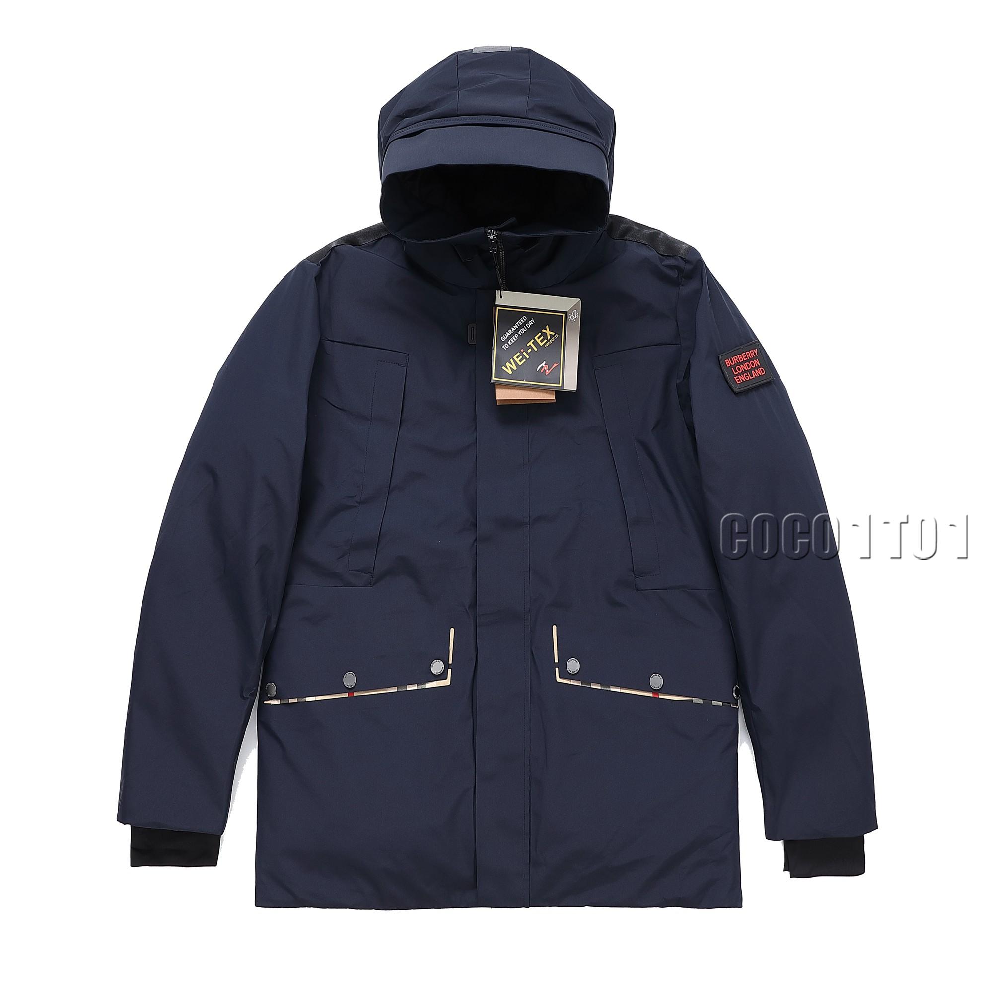 Burberry Waterproof Hooded Down Jacket Blue