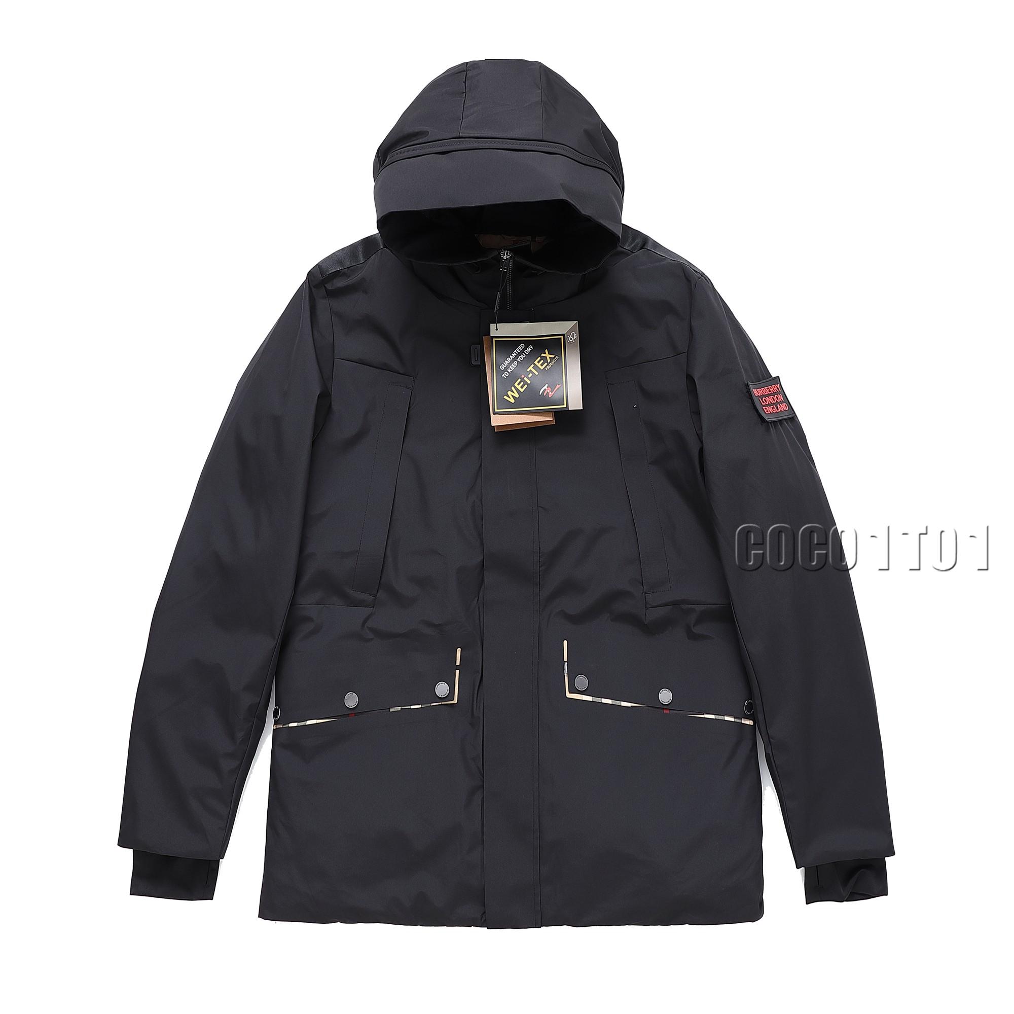 Burberry Waterproof Hooded Down Jacket Black