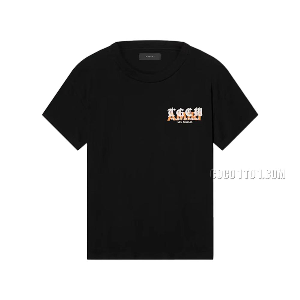 AMIRI new T-shirt short-sleeved joint Sanskrit printed letter print