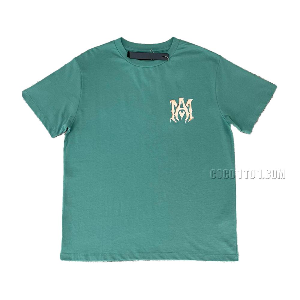 AMIRI new T-shirt short-sleeved orange and white gradient logo letter print