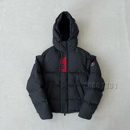 Trapstar red LOGO Hooded Down Jacket Black