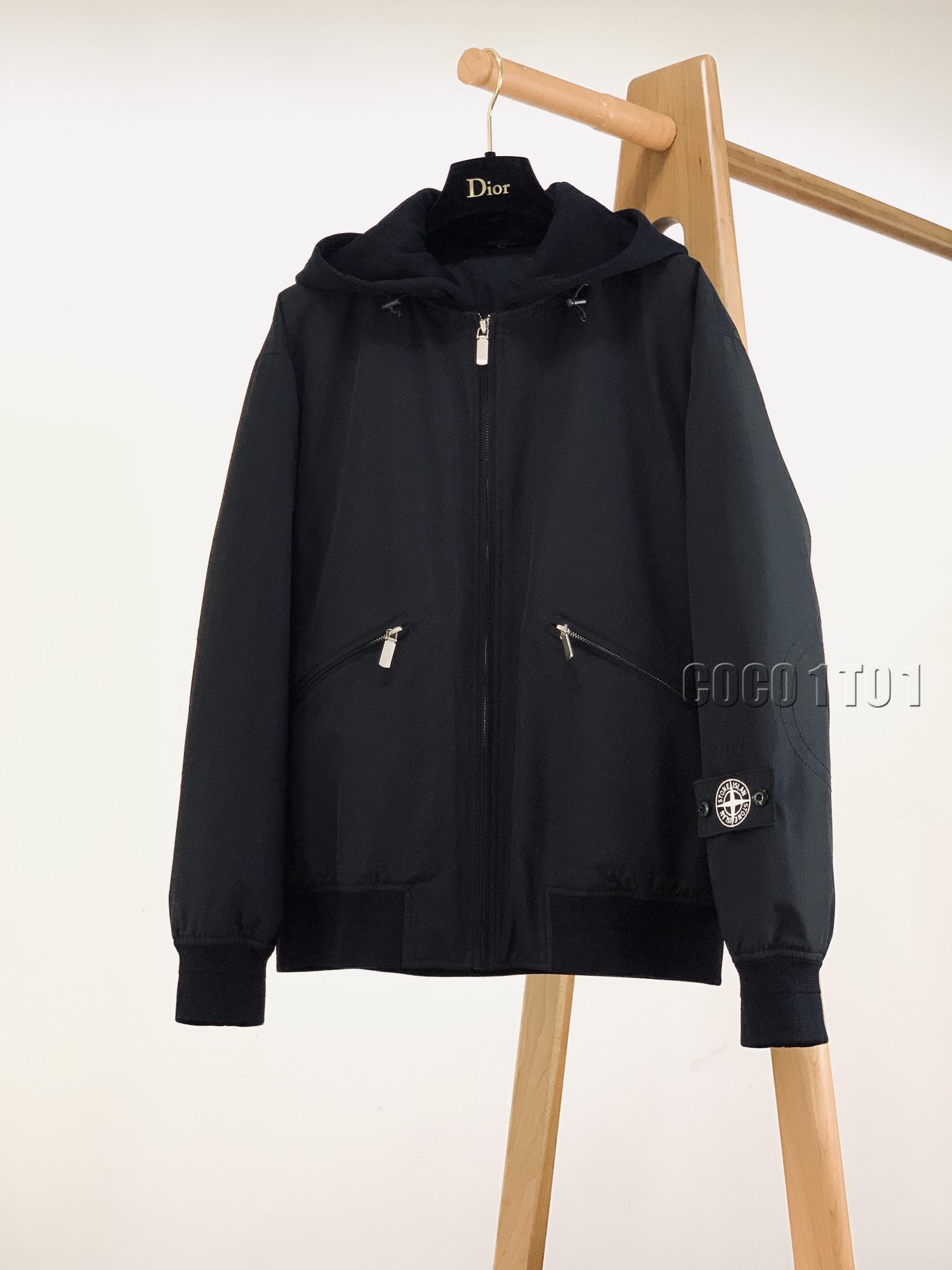 Dior Homme × Stone Island Collaboration Casual Down Jacket Black